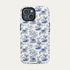 Corgi Blue Toile Phone case
