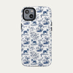 Boston Terrier Blue Toile Phone case