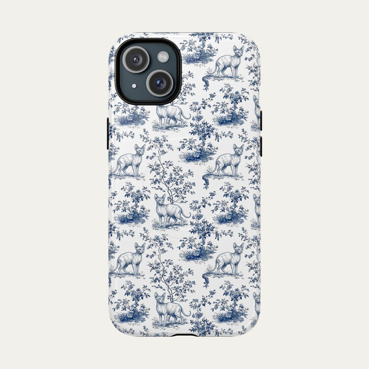 Sphynx Cat Blue Toile Phone case
