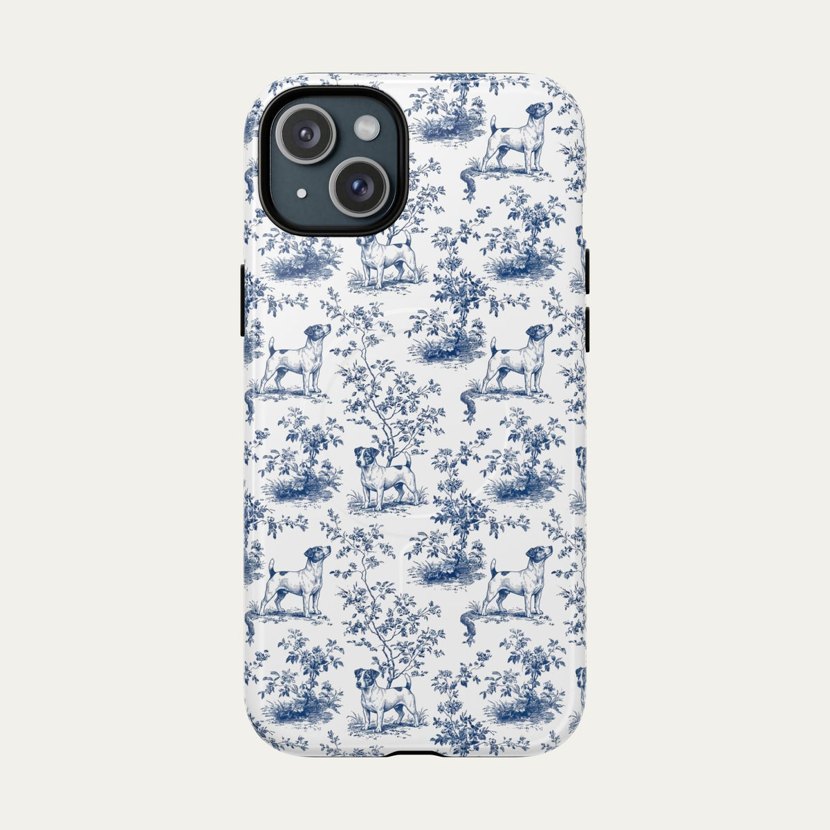 Jack Russell Terrier Blue Toile Phone case