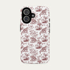 Scottish Fold Cat Burgundy Toile phone Case