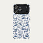English Bulldog Blue Toile Phone case