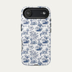 Westie Blue Toile Phone case