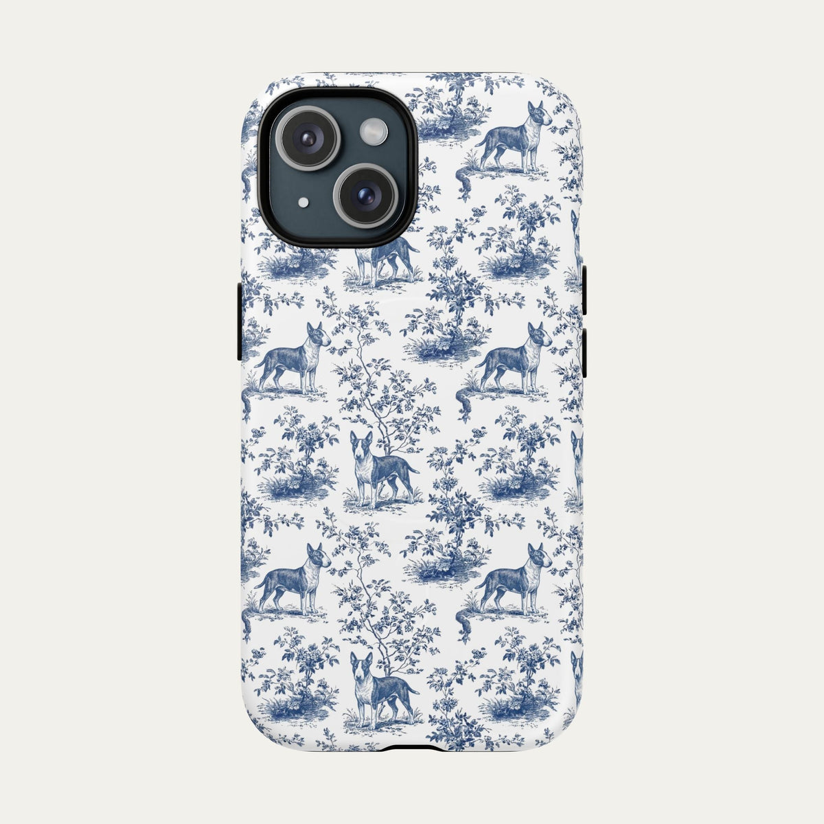 Bull Terrier Blue Toile Phone case