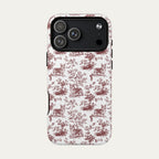 Corgi Burgundy Toile phone Case