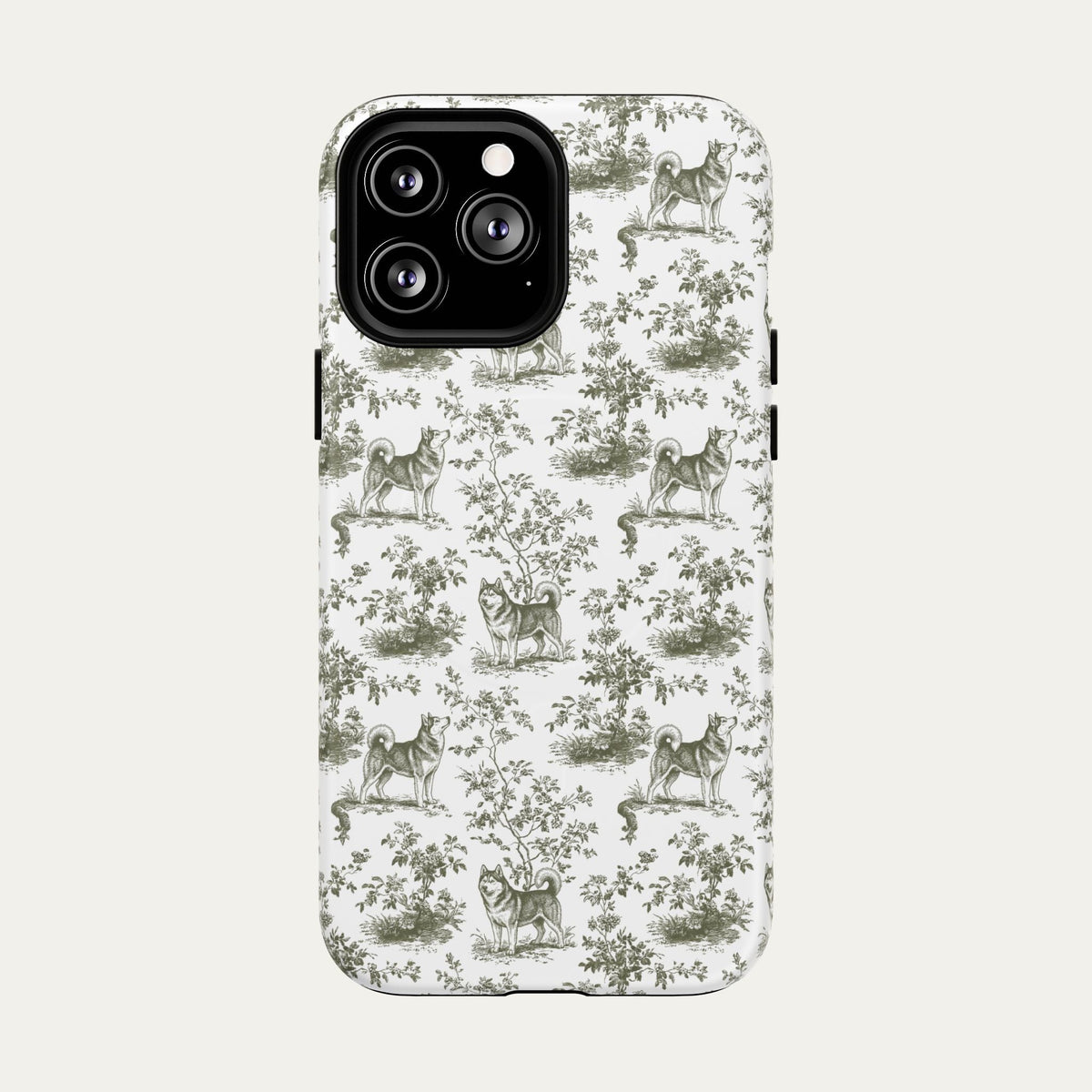 Husky Sage Green Toile phone Case