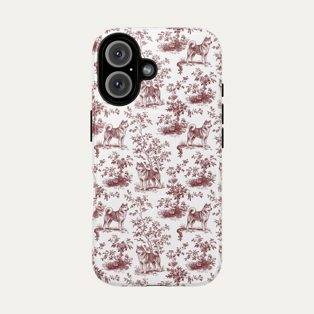 Akita Burgundy Toile phone Case