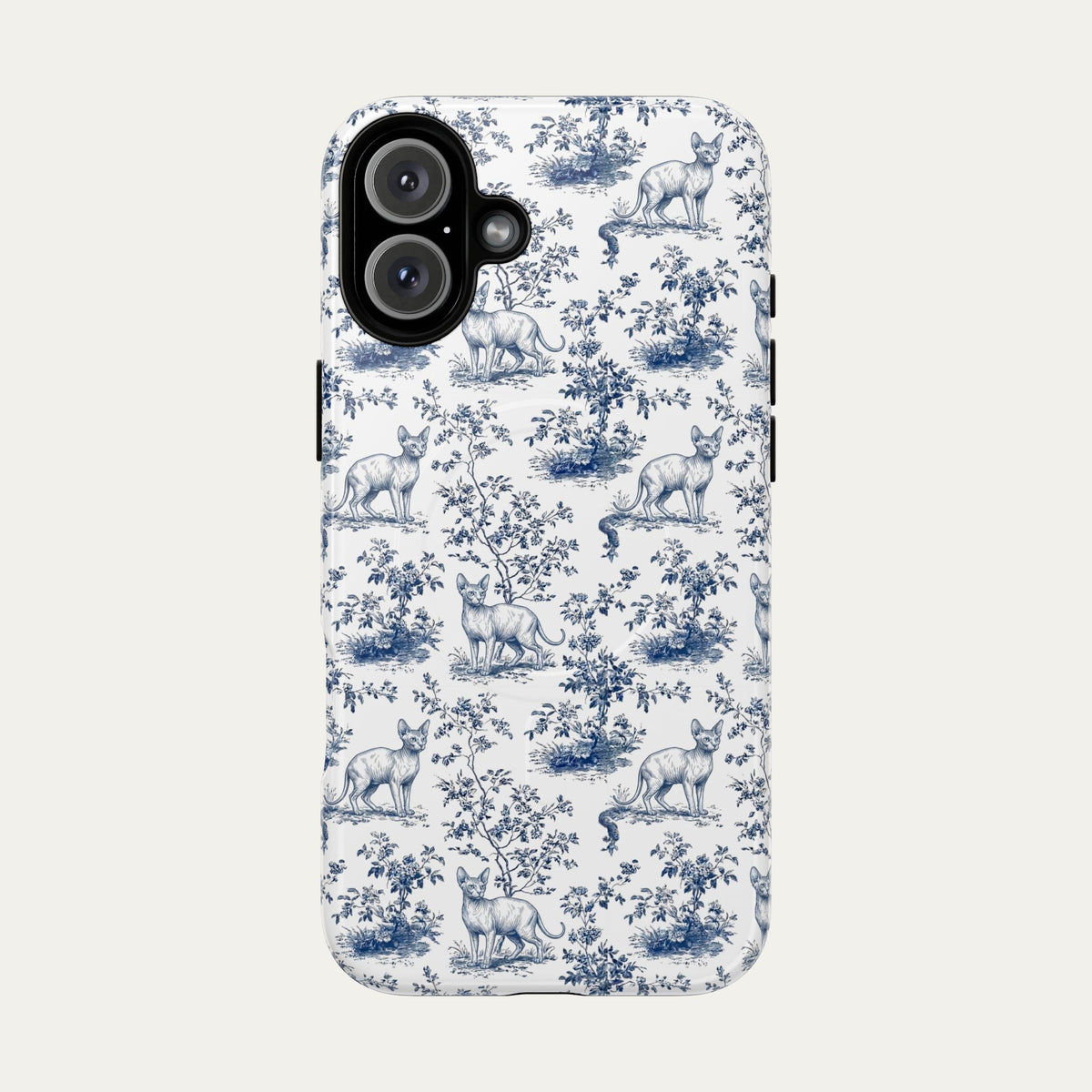 Sphynx Cat Blue Toile Phone case