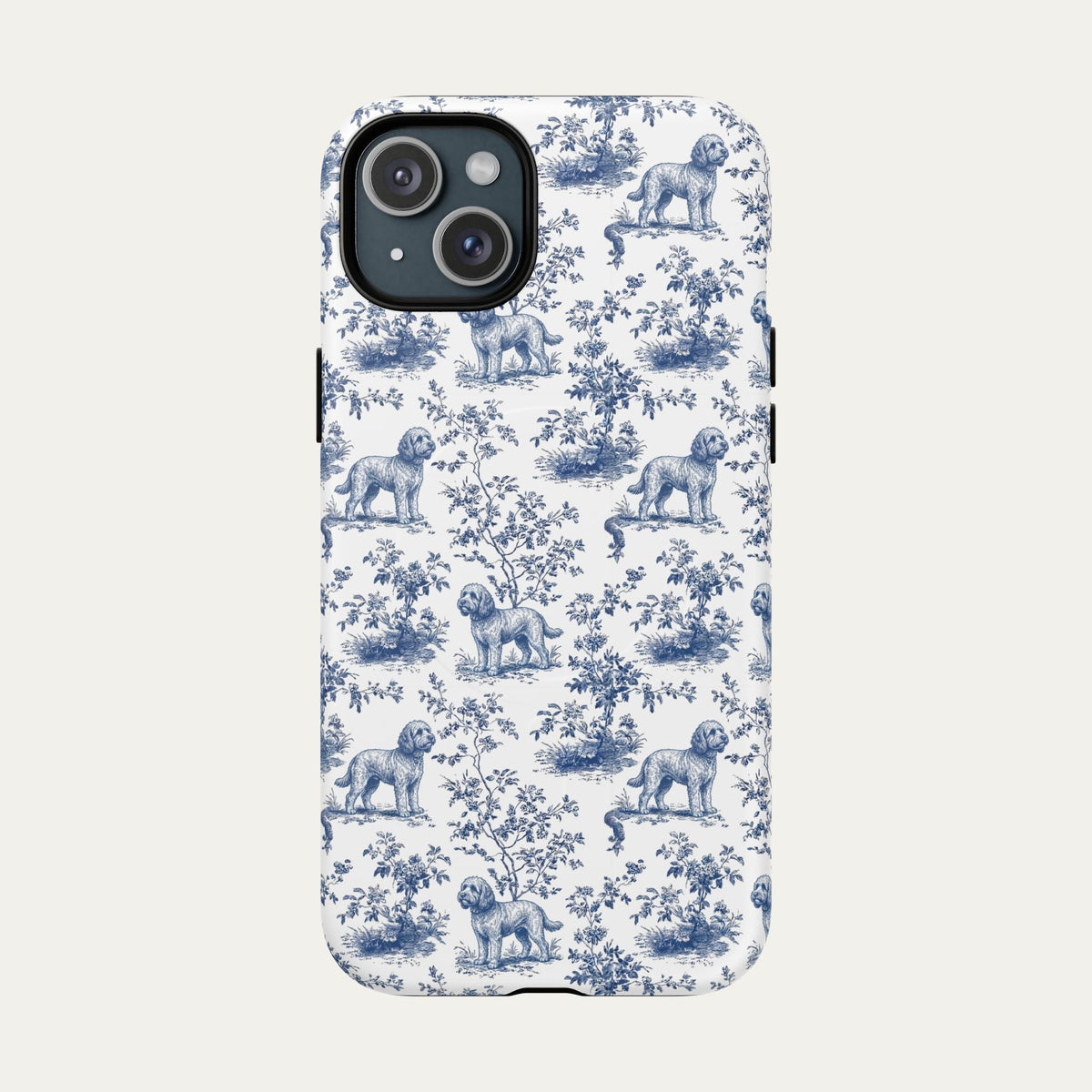 Cockapoo Blue Toile Phone case