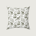 Schnauzer Sage Green French Toile Pillow