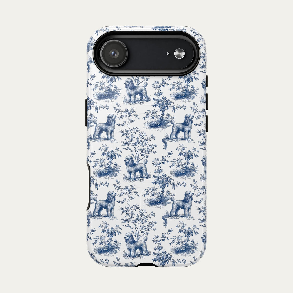 Poodle Blue Toile Phone case
