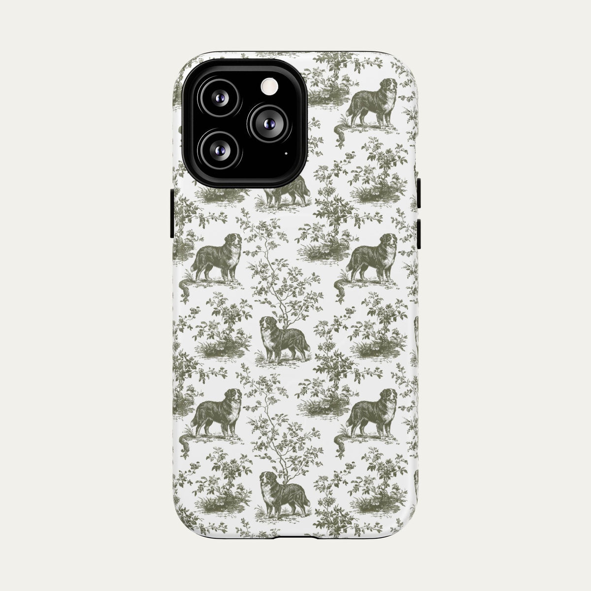 Bernese Mountain Sage Green Toile phone Case