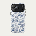 Pomeranian Blue Toile Phone case