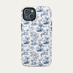 Bichon Frise Blue Toile Phone case