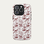 Saint Bernard Burgundy Toile phone Case