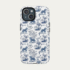 Bernedoodle Blue Toile Phone case
