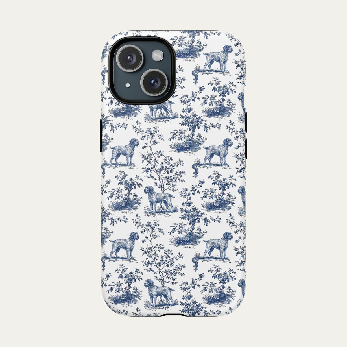 Wirehaired Pointing Griffon Blue Toile Phone case