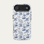 Pomeranian Blue Toile Phone case