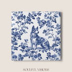 Australian Cattle Ceramic Coaster French Blue Toile