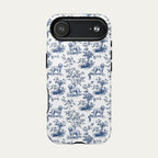 Goldendoodle Blue Toile Phone case