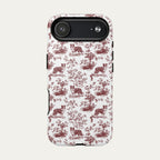 Border Collie Burgundy Toile phone Case