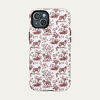 Saint Bernard Burgundy Toile phone Case