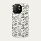 English Bulldog Sage Green Toile phone Case