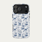 Bull Terrier Blue Toile Phone case