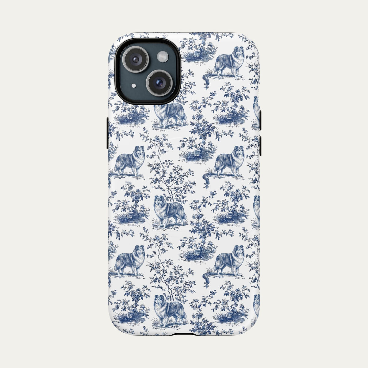 Shetland Sheepdog Blue Toile Phone case
