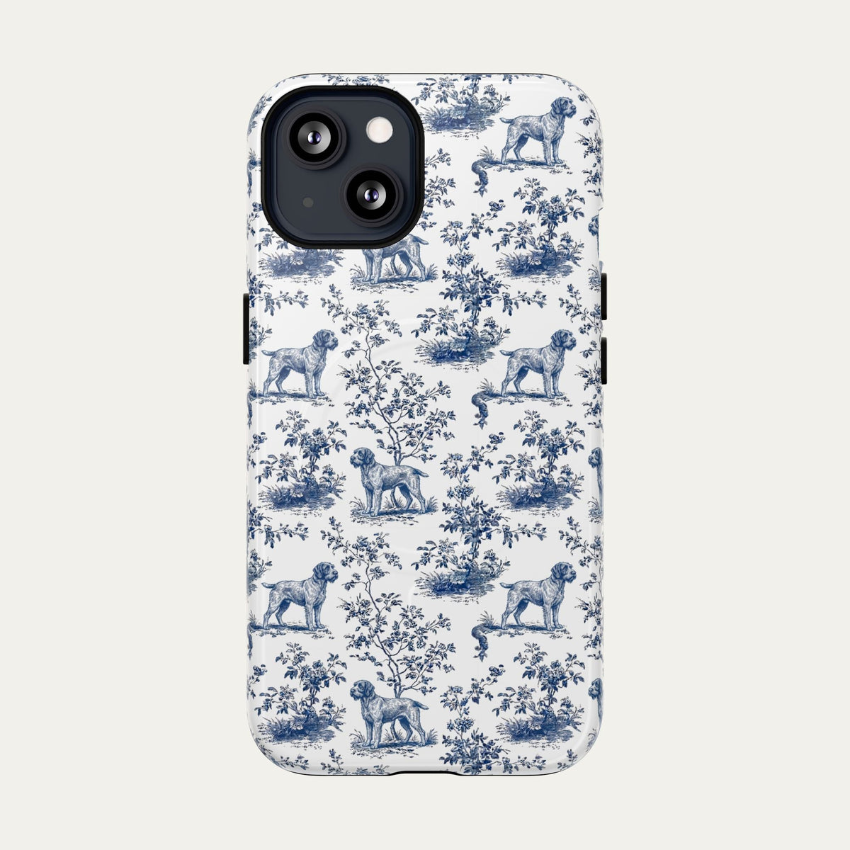 Wirehaired Pointing Griffon Blue Toile Phone case