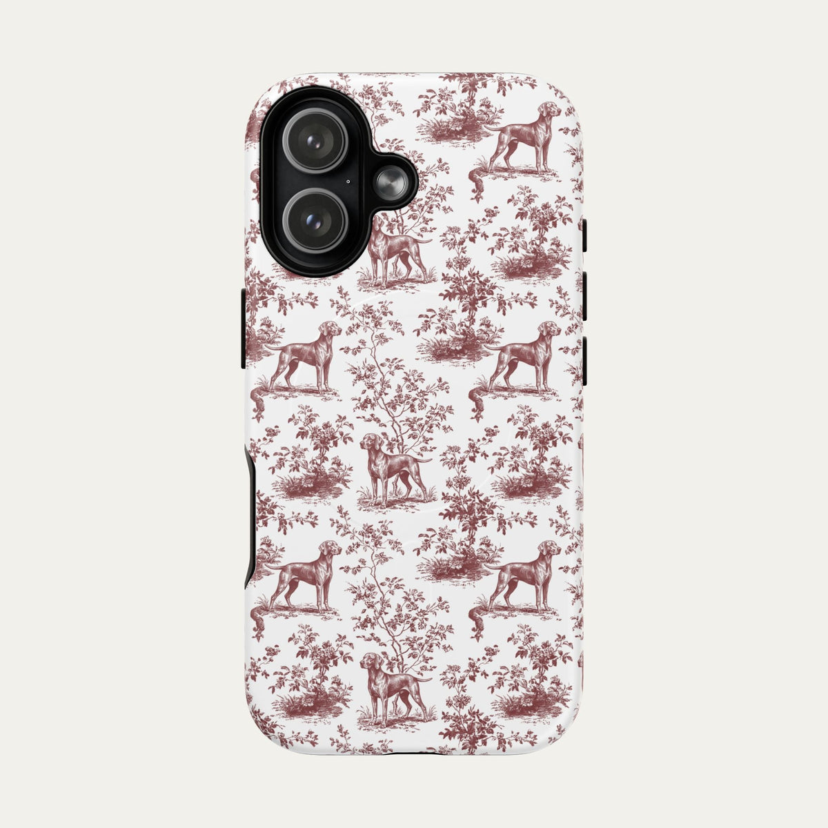 Weimaraner Burgundy Toile phone Case
