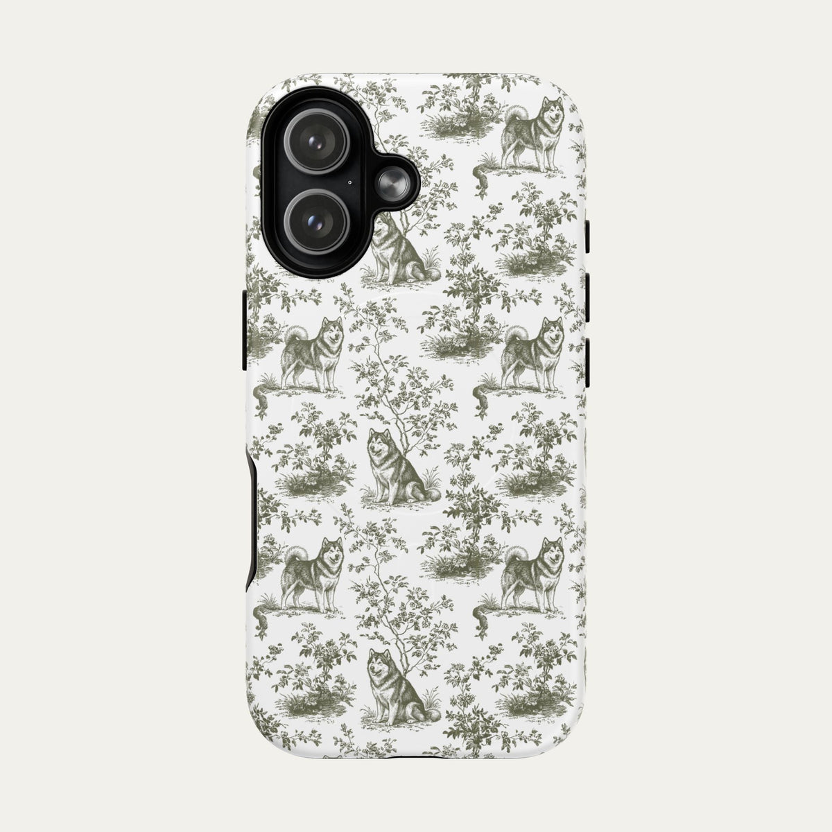 Alaskan Malamute Sage Green Toile phone Case