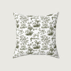 Sloughi Sage Green French Toile Pillow