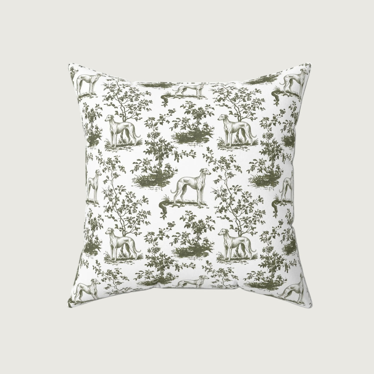 Sloughi Sage Green French Toile Pillow