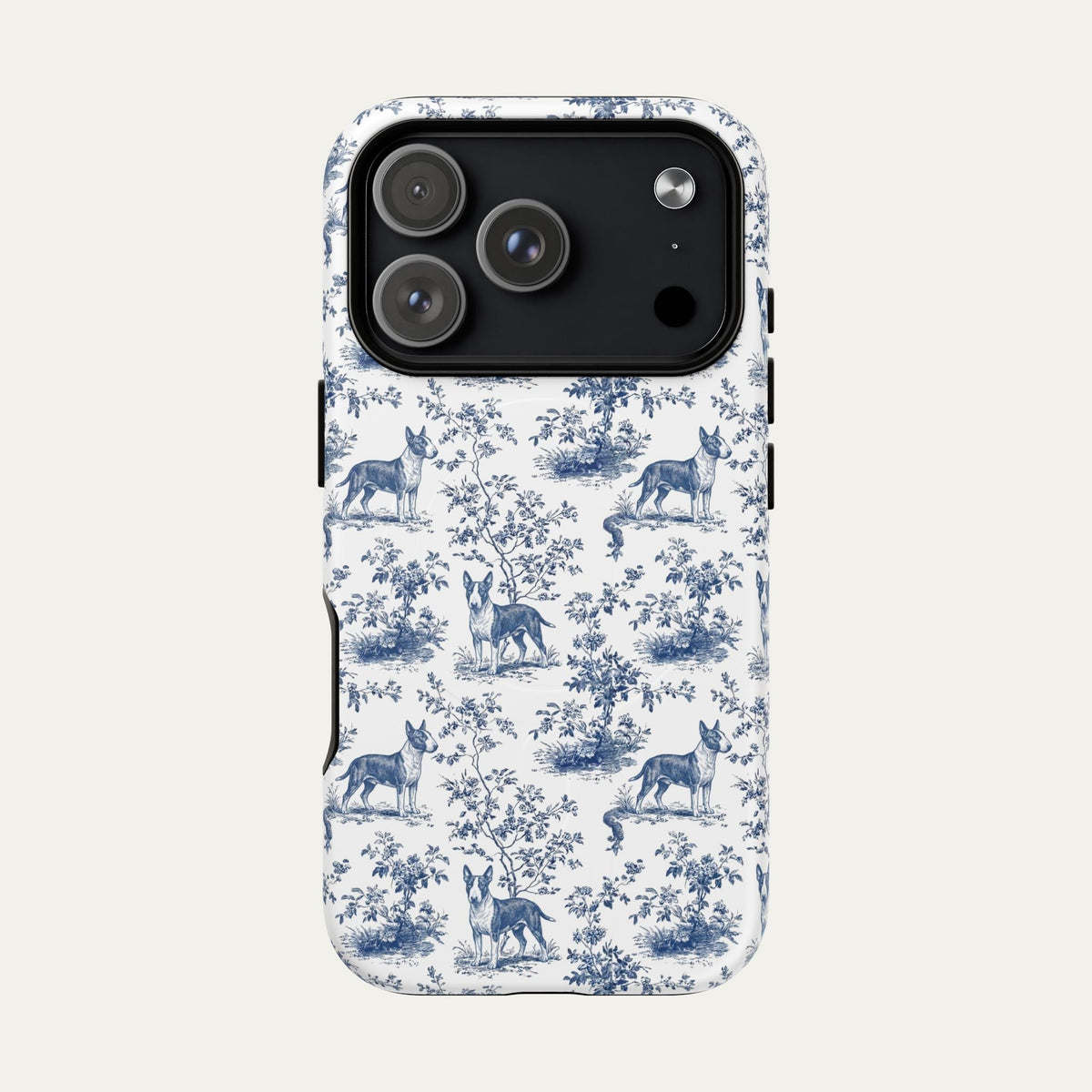Bull Terrier Blue Toile Phone case