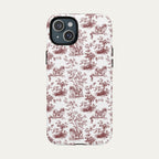 Pekingese Burgundy Toile phone Case