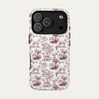 Greyhound Burgundy Toile phone Case
