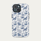 Dachshund Longhaired Blue Toile Phone case