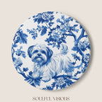 Maltese Ceramic Coaster French Blue Toile