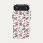 Scottish Fold Cat Burgundy Toile phone Case