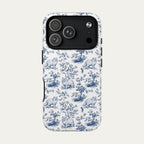 Persian Cat Blue Toile Phone case