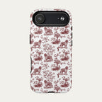 Newfoundland Burgundy Toile phone Case