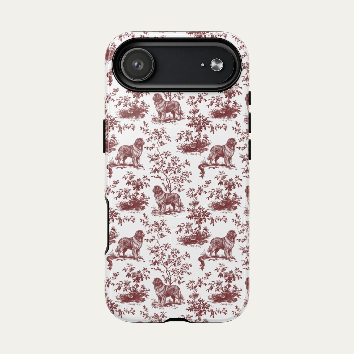 Newfoundland Burgundy Toile phone Case