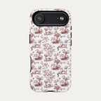 Bichon Frise Burgundy Toile phone Case