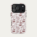 Greyhound Burgundy Toile phone Case
