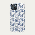 Dachshund Longhaired Blue Toile Phone case