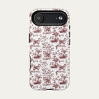 Akita Burgundy Toile phone Case