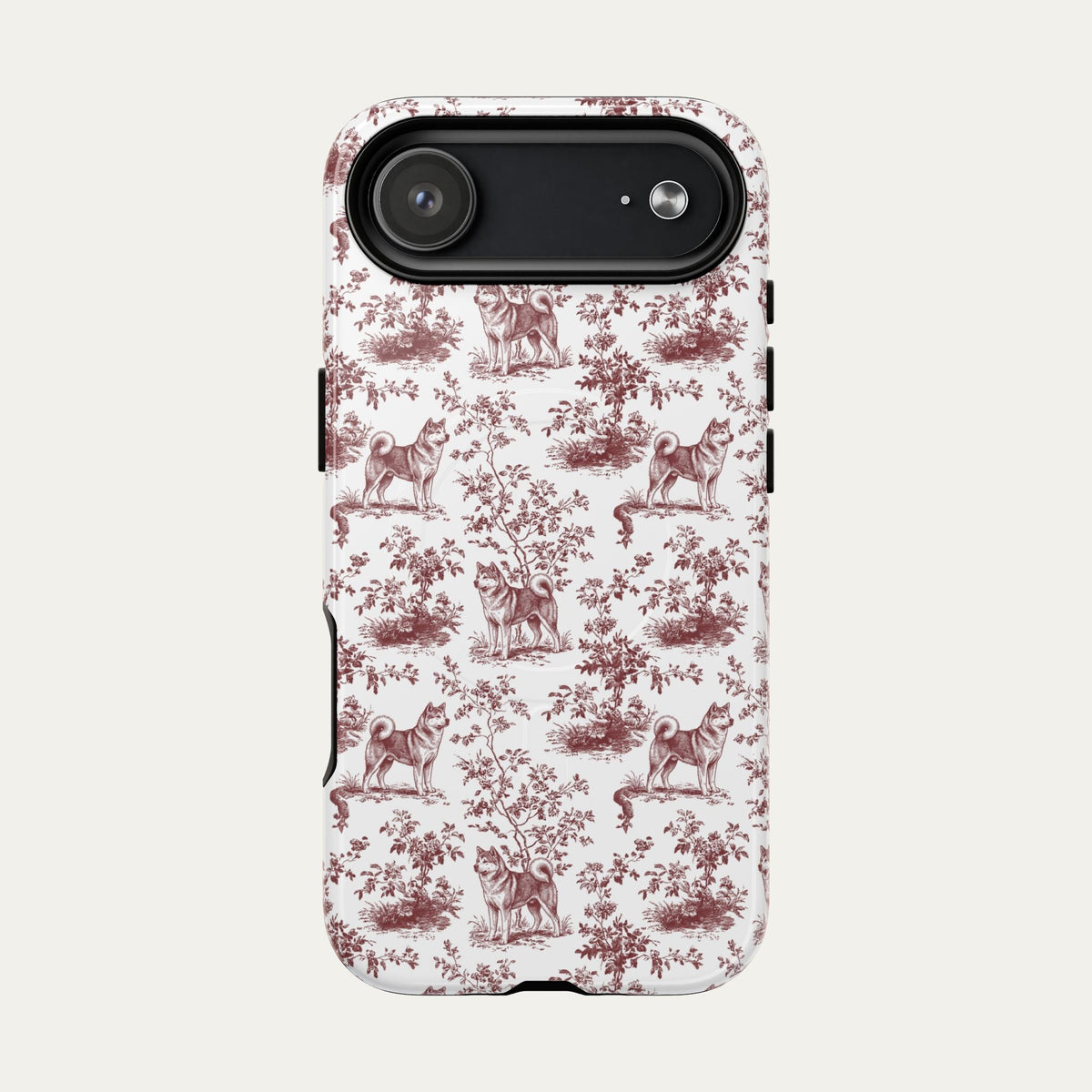 Akita Burgundy Toile phone Case