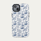 Golden Retriever Blue Toile Phone case