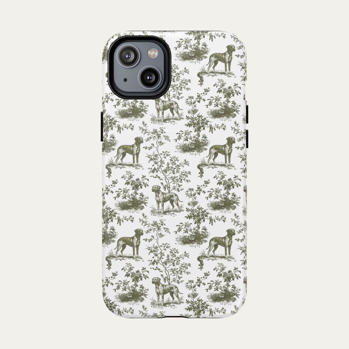 Rhodesian Ridgeback Sage Green Toile phone Case